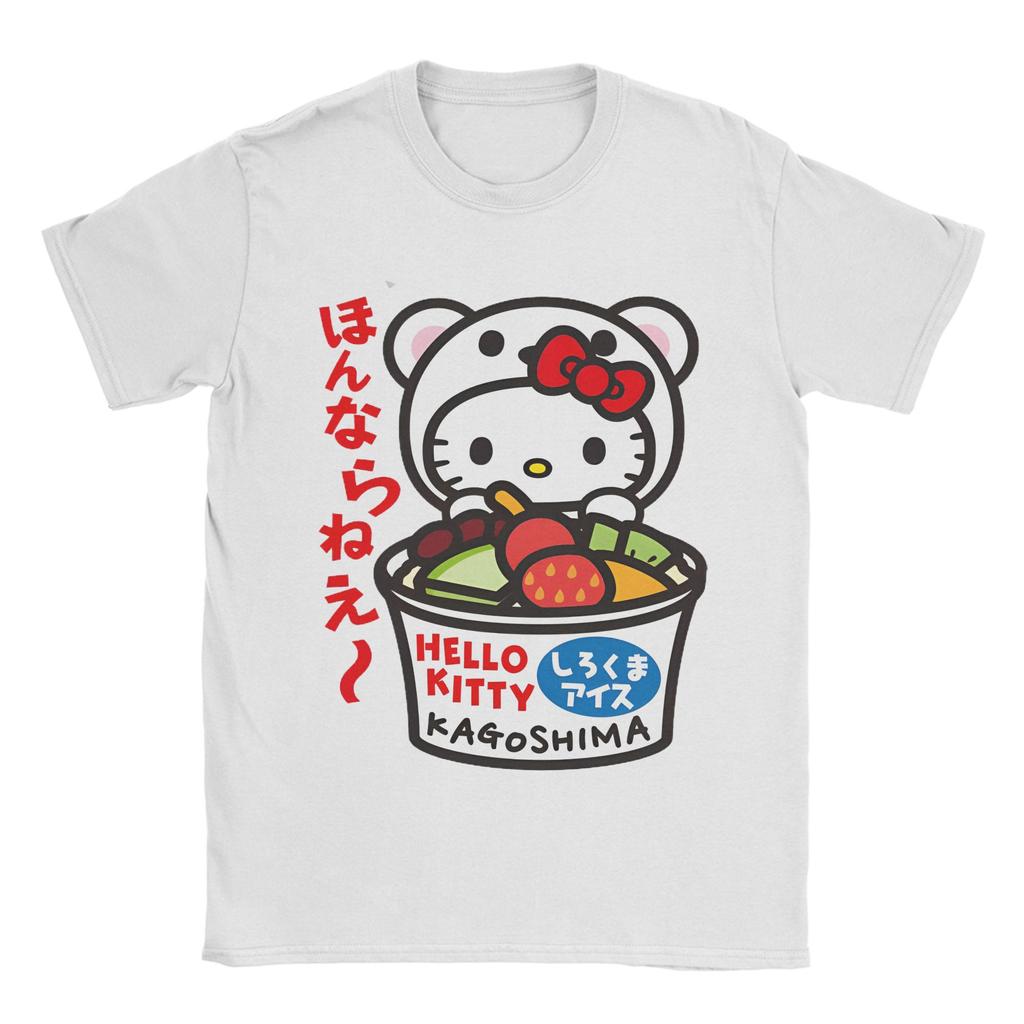 Miniso Hello Kitty Shirokuma Sweets T Shirts for Boys Girls Cotton Awesome TShirts Y2k O Neck Tees Short Sleeve Tops Children