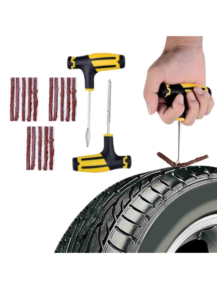 Verbessertes Reifenreparaturset für Auto 17-teiliges Reifenpannenreparaturset Notfall-Schlauchlos-Reifenreparaturset für Auto Motorräder