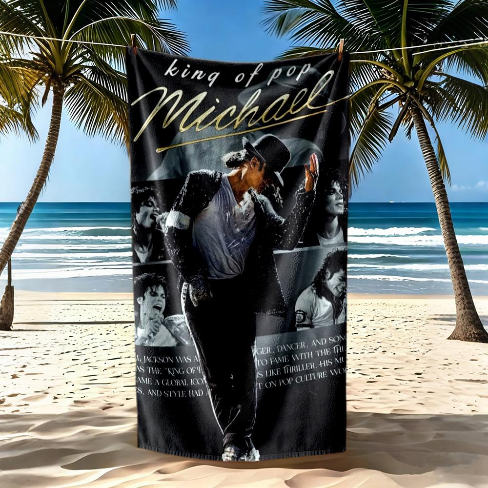Michael Jackson Style Beach Towel High Absorbency & Quick-Dry Comfortable Lightweight Perfect for Traveling Yoga Camping and Swimming