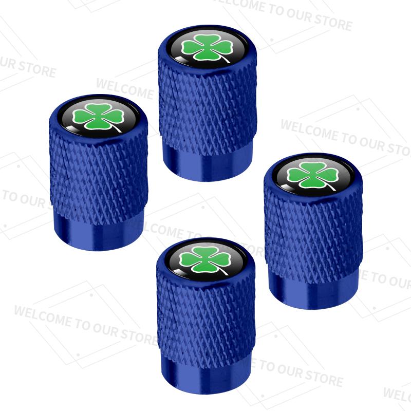 4pcs/1set Four-leaf Clover Logo For Alfa Romeo Giulietta Giulia Mito Car Valve Caps Wheel Tires Air Tyre Stem Protective Cover nsf154