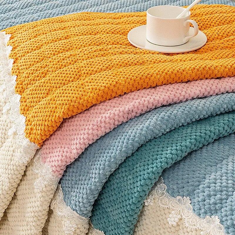 Winter Thicken Plush Sofa Cover White Wide Edge  Chaise Lounge Sofa Towel Mat Modern Non-Slip Couch Cover Cushions Living Room