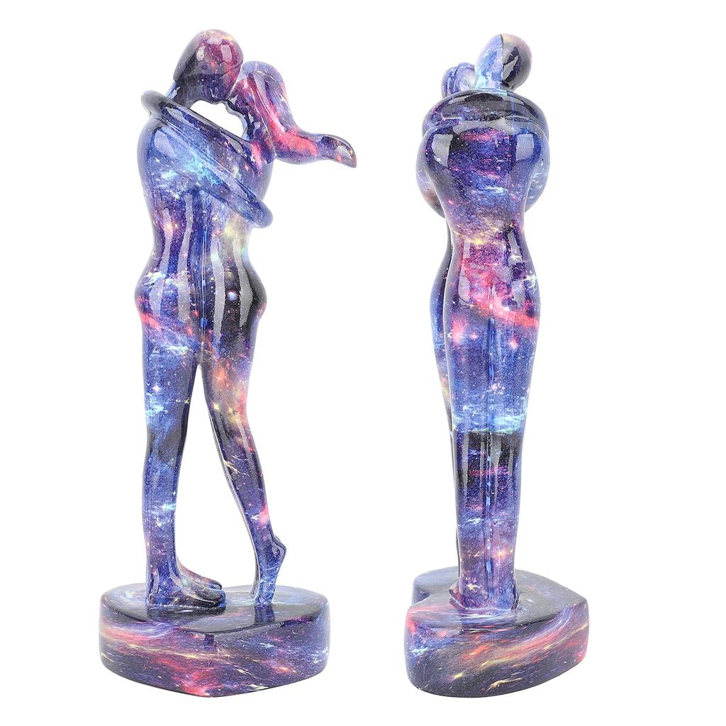 Resin Lovers Statue Exquisite Elegant Romantic Durable Desktop Couple Figurine for Home Office