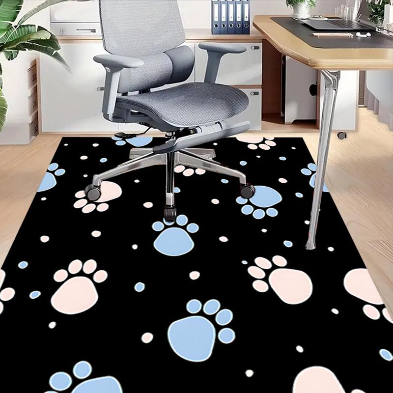 1PC Paw Prints Light Blue Carpet Ultra Soft, Thick & Absorbent, Non Slip Machine Washable Mat for Entryway