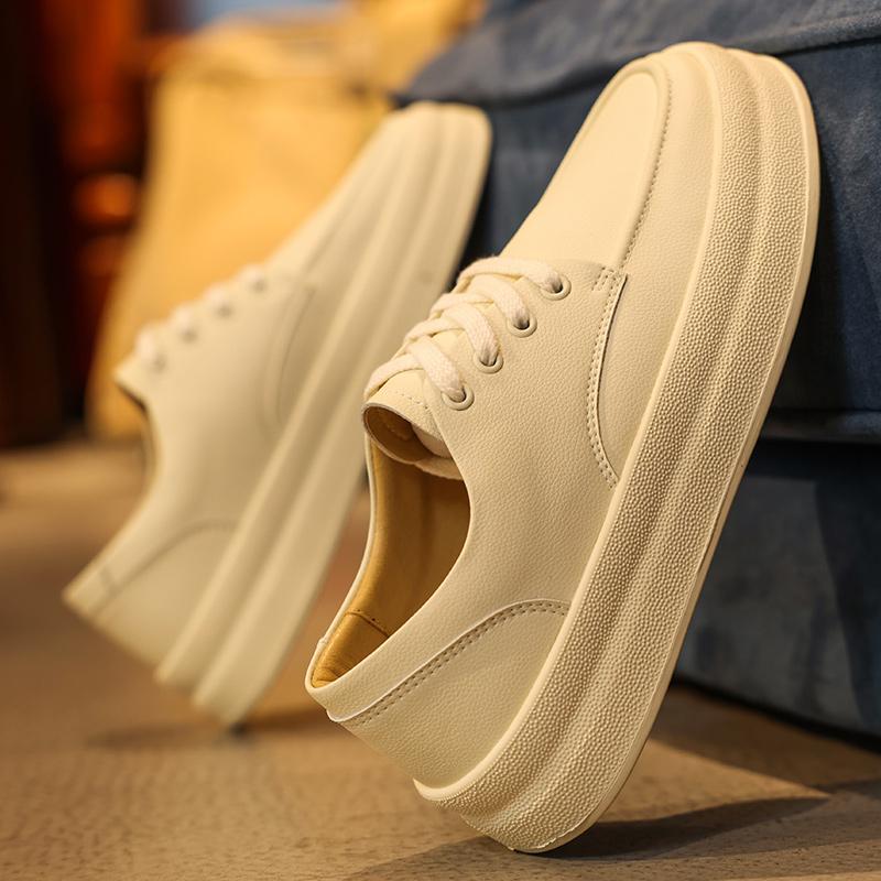 Fashion Autumn Hot Selling Men's Leather Casual Shoes Thick Soled Comfortable Men's Oxford Shoes Simple Trendy Sports Travel Shoes