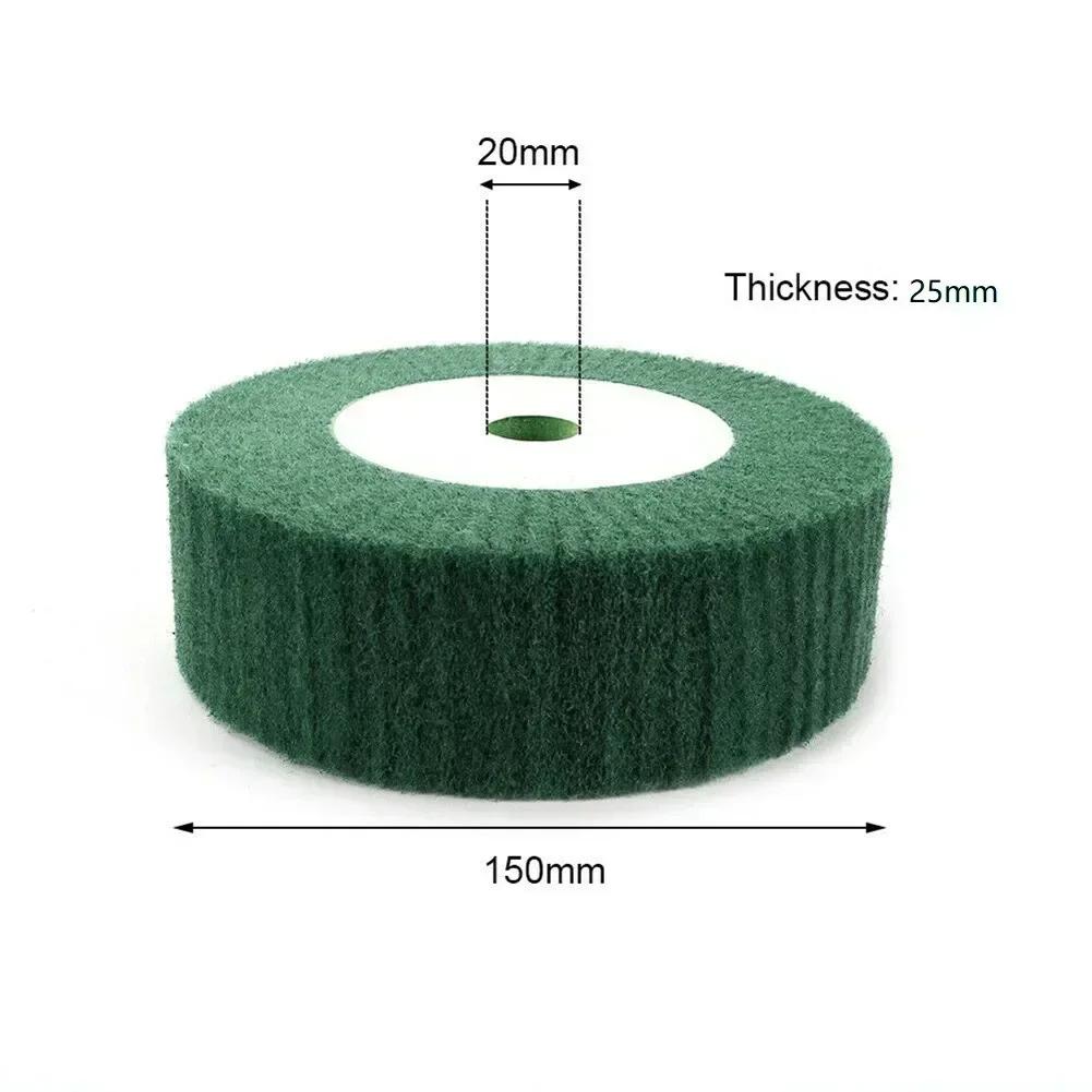 150/200mm Nylon Fiber Flap Polishing Wheel Disc 320 Grit Non-Woven Abrasive Buffing Pad Abrasive Scouring Grinding Flap Wheel