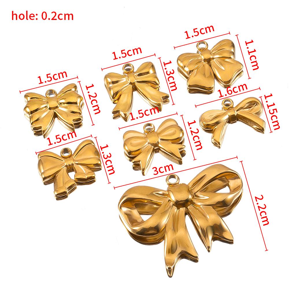 5pcs Stainless Steel Geometric Heart Bowknot Charms Pendants DIY Jewelry Making Findings Necklace Bracelets Earrings Supplies