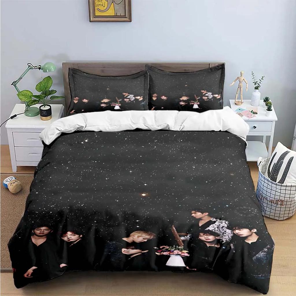 Fashion K-POP Singer M-MONSTAS X Bedding Sets Exquisite Bed Supplies Set Duvet Cover Bed Comforter Set Bedding Set Kids Gift