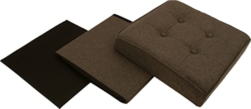 Fuji Boeki Storage Stool, Chair, Folding Storage Box, and Ottoman, 38cm Wide x 38cm Deep x 40cm High, Brown, Dino 85853