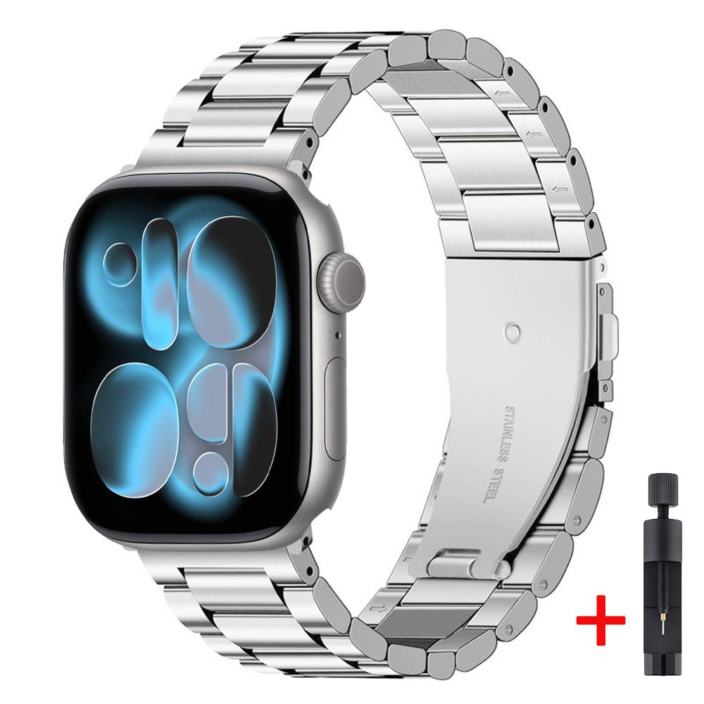 Metallarmband für Apple Watch Strap 46mm 42mm 45mm 44mm 40 41mm Ultra 3 2 1 49mm Modearmband iWatch Serie 11 10 9 8 7 6 5 SE3
