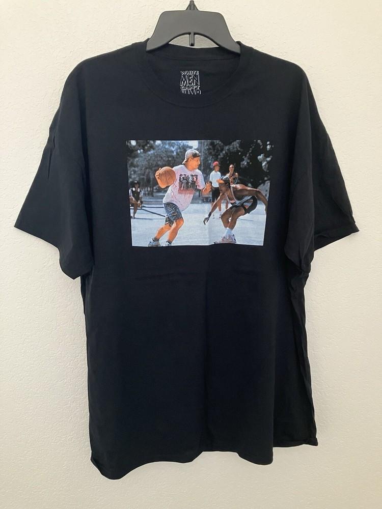 Unisex shirt Cotton Oversize Large Size Men’s White Men Can’t Jump Graphic Tee Shirt Black 2XL