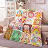 GUOYU Blanket Boho Floral Throw Blanket Natural Life Patchwork BlanketsGirls Home Gift Soft Warm and Cozy Flannel for Sofa Bed Couch Travel