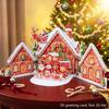 3D Merry Christmas Gingerbread Greeting Cards House Background Pography Xmas Party Decoration Gift