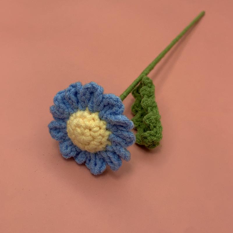 Handmade Cotton Yarn Rose Crochet Bouquet Home Decoration Ornament