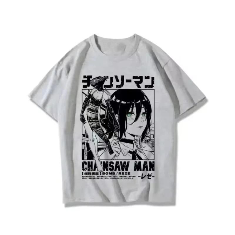 

Adult and Children Chainsaw Unisex Reze Classic Comic Panel Tshirt Bomb Devil Pure Cotton Anime Short Sleeve S