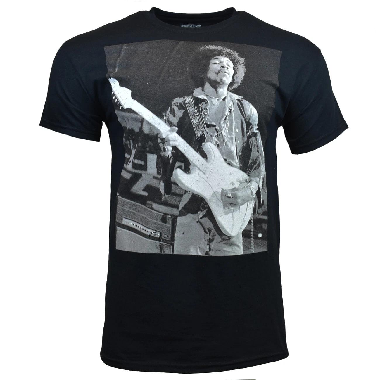 

JIMI HENDRIX Men Tee T Shirt Short Sleeve Music Vintage Guitar Rock BLACK NEW 4XL