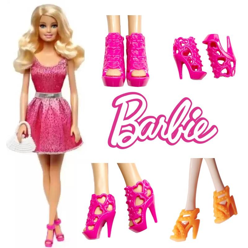 30cm Lele Barbie Doll High Heel Shoes Black Sandals Girls Role Play Toy Accessories