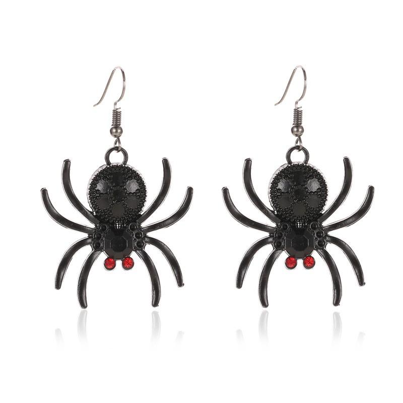 Gothic Spider Earrings Women Statement Animal Jewelry Alloy With 14K Gold Post Punk Fashion Accessory Halloween Party