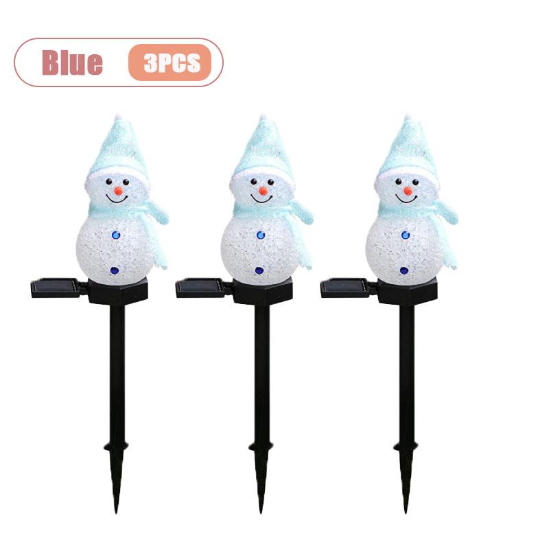 Solar Powered Christmas Snowman Lawn Stake Light Outdoor Garden Decor Ground for Yard Patio Holiday Atmosphere Lighting