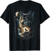 Wolf Howling At Moon Wildlife Nature Unisex T-Shirt