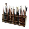 Paint Brush Organizer Wall Mount Brush Rack Wooden Paintbrush Organizer 67 Holes Freestanding Art Supply Container for Table