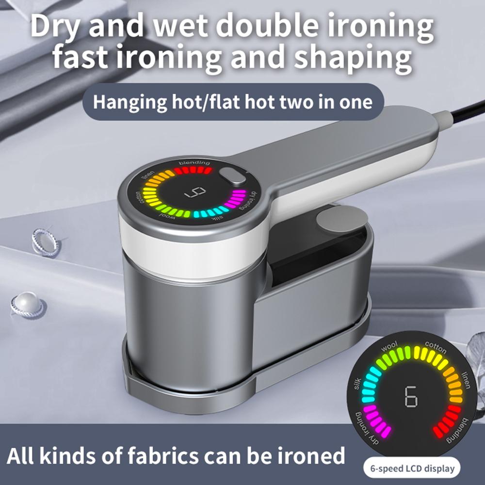 Handdampfglätter Tragbarer Mini-Dampfglätter Elektrische Bügelmaschine 120ml Haushalt Reise Drehbar Nass-Trocken-Dampfbügeleisen LCD-Anzeige