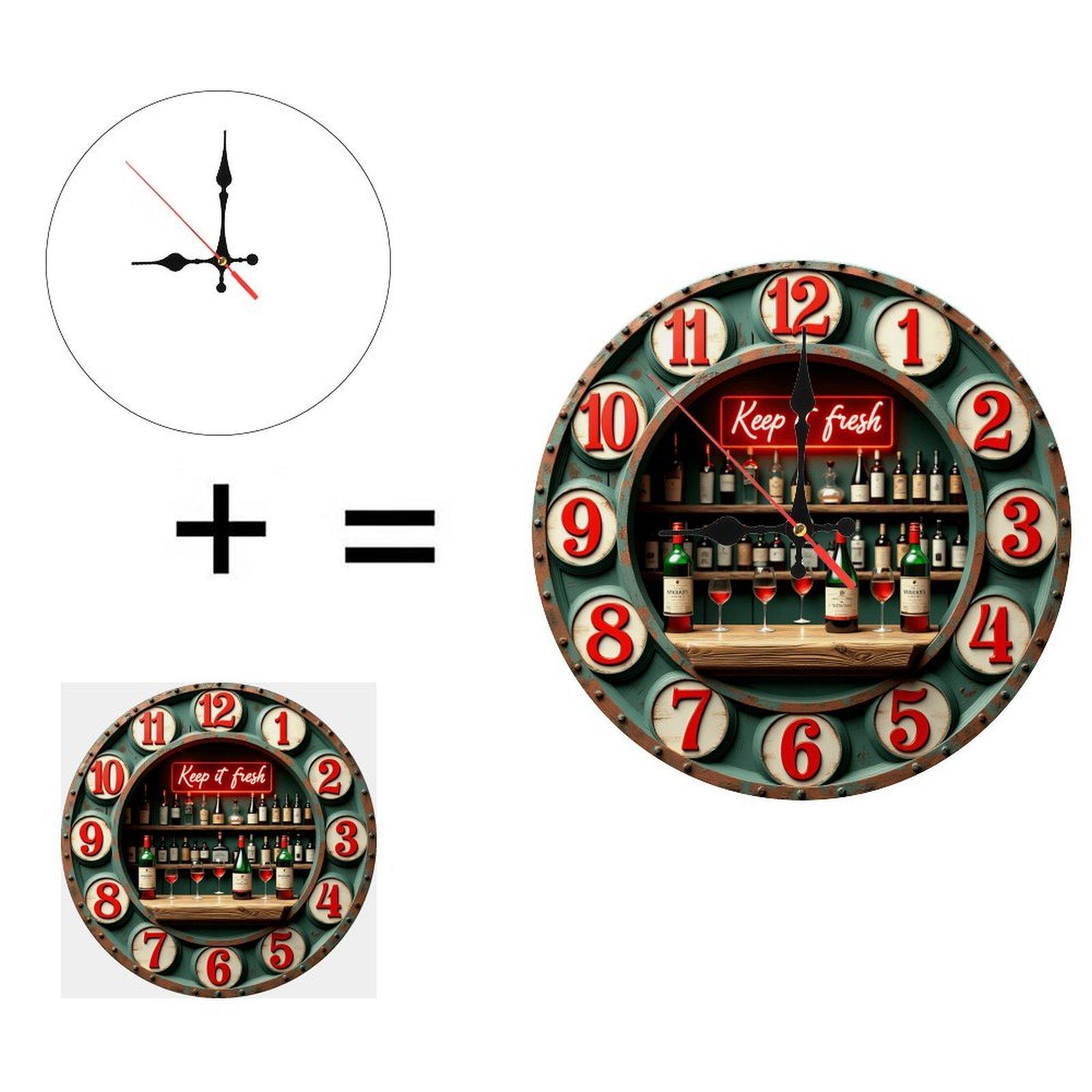 25x25cm Custom Wood Clock with a Hidden Hanger for a Floating Wall Effect (White,25*25cm/9.843*9.843inch)