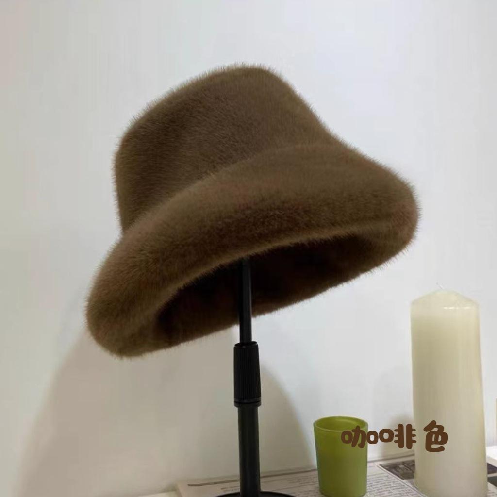 Chapeau de pêcheur à imprimé léopard pour femme, chapeau d'hiver épais en fourrure, chaud, style féminin, mode automne-hiver, polyvalent, imprimé léopard, reine