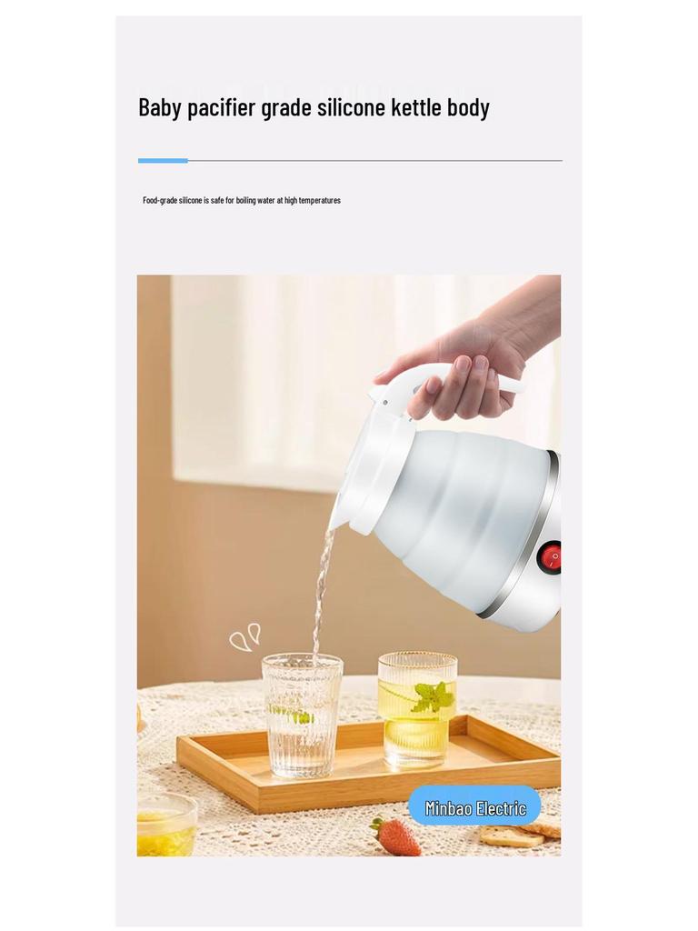 Portable Multi-functional Silicone Electric Folding Kettle for Travel and Dorms