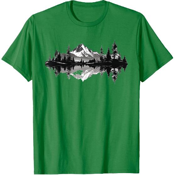 Mountain Landscape Reflection Forest Trees Outdoor Wildlife T-Shirt