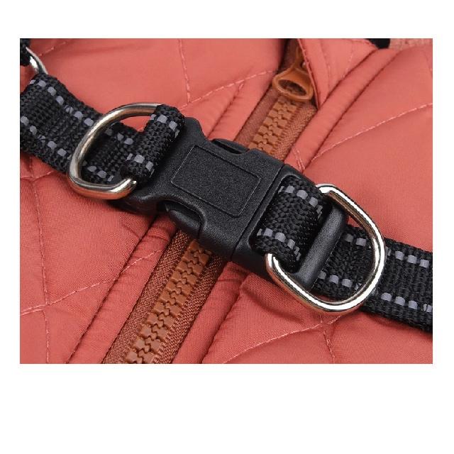 Waterproof Warm Dog Jacket With Harness Winter Dog Clothes French Bulldog Coat Chihuahua Pet Costume for Small Medium Dogs