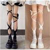 Lolita Socks Female Cute Japanese JK Cross Strap Calf Socks Hot Girl Personality Good Match Medium Tube Split Toe Socks