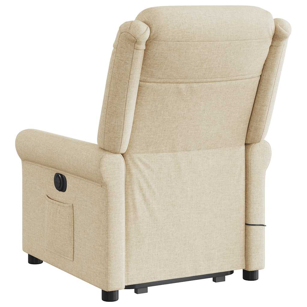 Massage Recliner with Rising Aid Cream Fabric