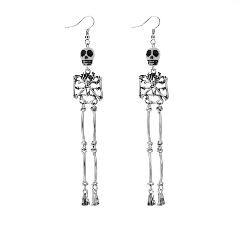 Vintage Skeleton Earrings Necklace Creative Gothic Accessories Dark Skull Bone Bracelet  Daily