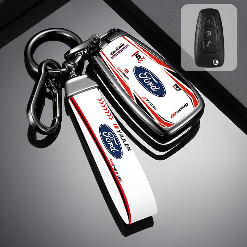 Car Racing Style Design Key Case Cover Shell Accessories For Ford Ranger C-Max S-Max Focus Galaxy Mondeo Transit Tourneo Custom
