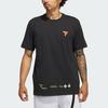 Adidas Trae Young Prince Of Atlanta Signature Basketball Print Crew Neck Sports Tee Men Tops Black II7795
