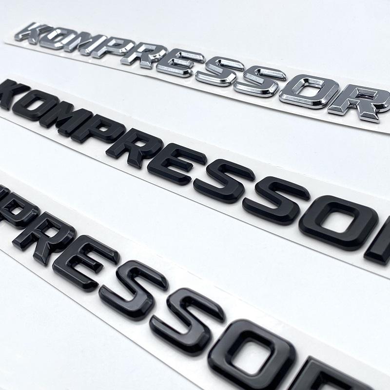 FOR Mercedes Benz Kompressor Emblem Rear Trunk Badge Lettering Chrome Black Logo Stickers CLK SLK SL CLS ML A B C S R Class