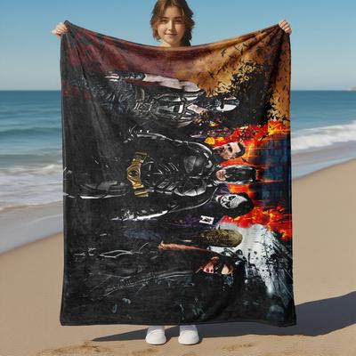 1pc Batman The Dark Knight Rises Joker Bane Outdoor Blanket - Throw Blanket, Soft , Flannel Blankets, Living Room, Travel, Camping-1102063