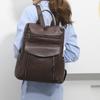 Lässiger Damen-PU-Rucksack, Retro-Pendler-Reiserucksack mit großer Kapazität