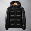 Winter black and gold down jacket short long thickened simple men's and women's glossy jacket tide