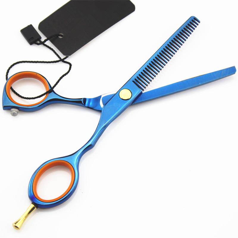 Professional Steel 5.5 '' Blue Cut Hair Scissors Haircut Thinning Barber Makas Scisors Cutting Shears Hairdresser Scissors