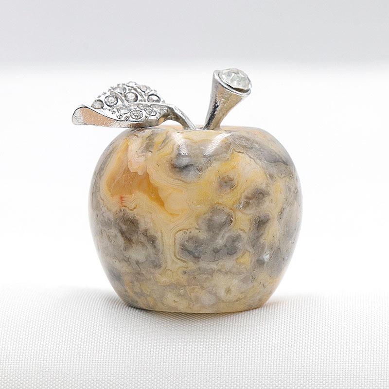 30mm Natural Rose Quartz Crystal Agate Apple Decoration Ornament