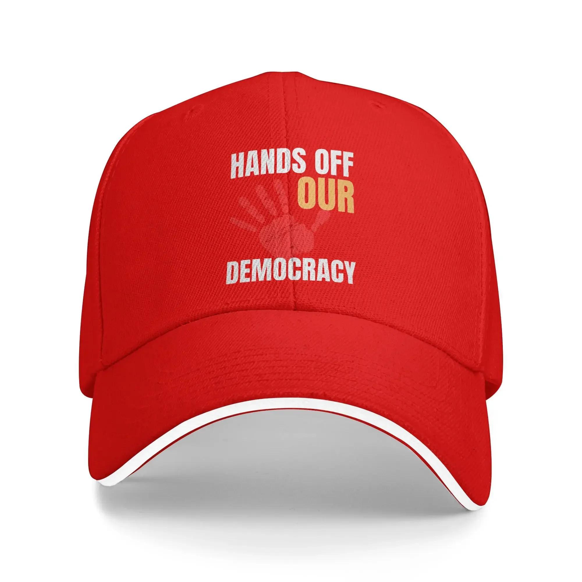 Hands Off  Casual Baseball Cap Summer Our Democracy Trucker Hat Hot Sale Outdoor Sports Snapback Cap Fitted Retro Baseball Caps One Size