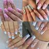 1PC 5D Floral Nail Stickers, Pink Blue Flower Butterfly Heart French Line, Spring Acrylic Decals Slider for Manicure Gift