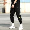 Schwarze Fallschirmhose mit hohem Bund – Lässig, weit geschnitten, Petite Jazz-Tanzbekleidung für Frühling und Herbst