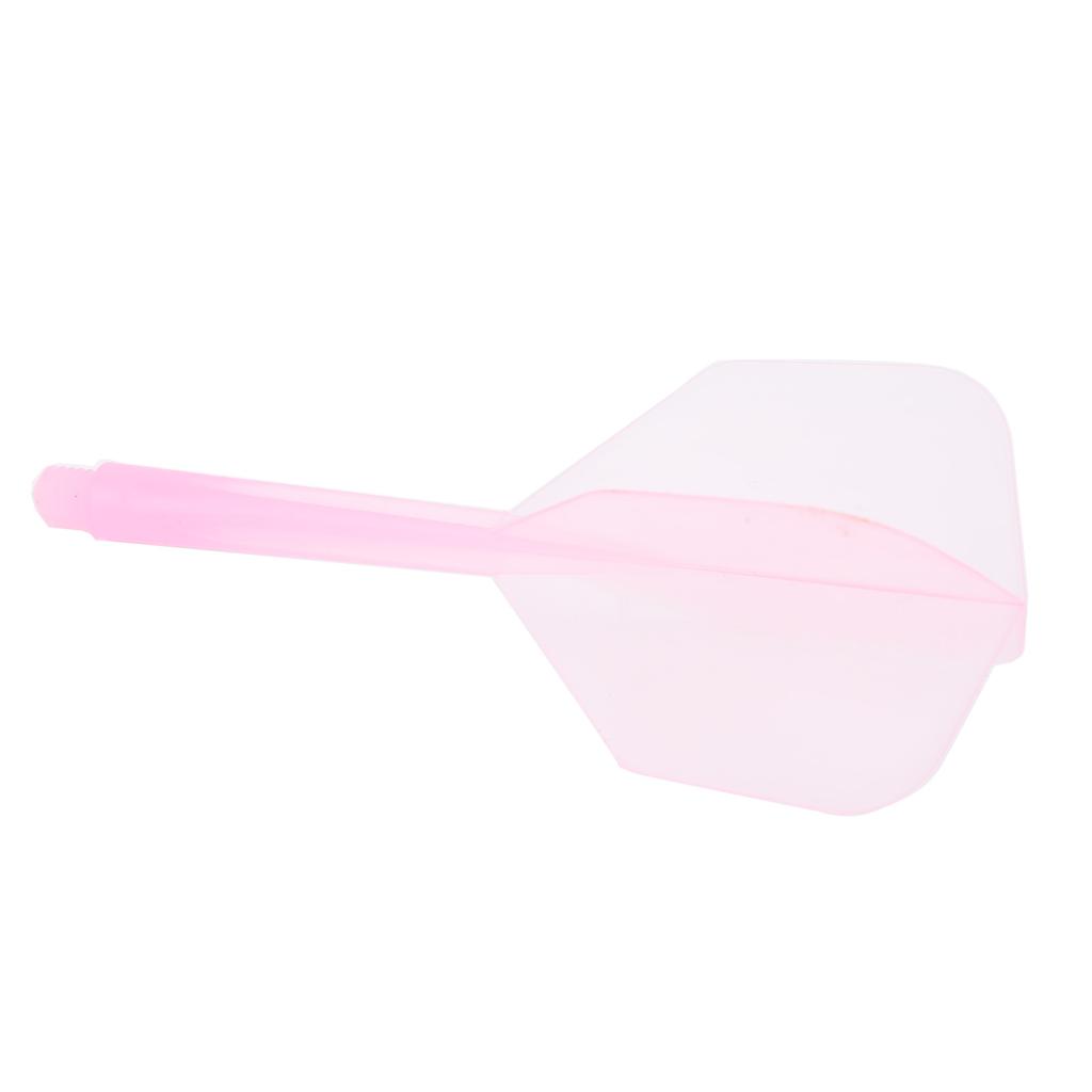 3 Pcs 2BA Integrated Transparent Dart Shaft and Flights Standard Shape Anti BreakPink