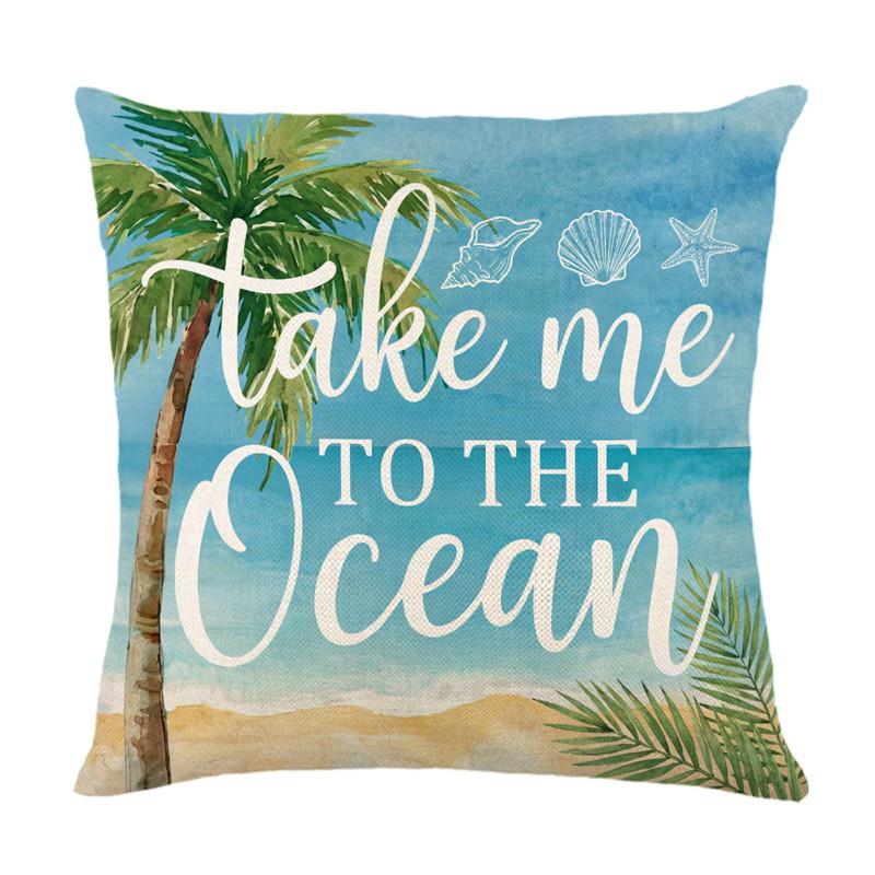 VIKAMA Strandthema Polyester Kussenhoes met Rits Kussensloop voor Slaapkamer Woonkamer Bank Huisdecoratie Inspirerend Ontwerp 50x50cm