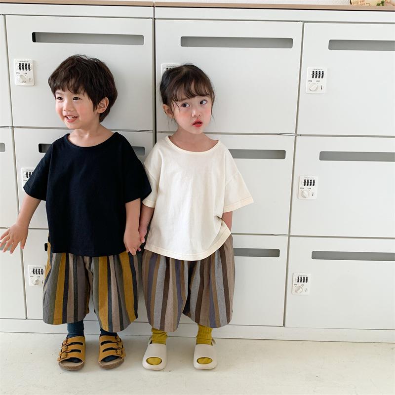 Summer 2025 Tiger Print Short Sleeve Top for Kids – Fashionable Unisex Design