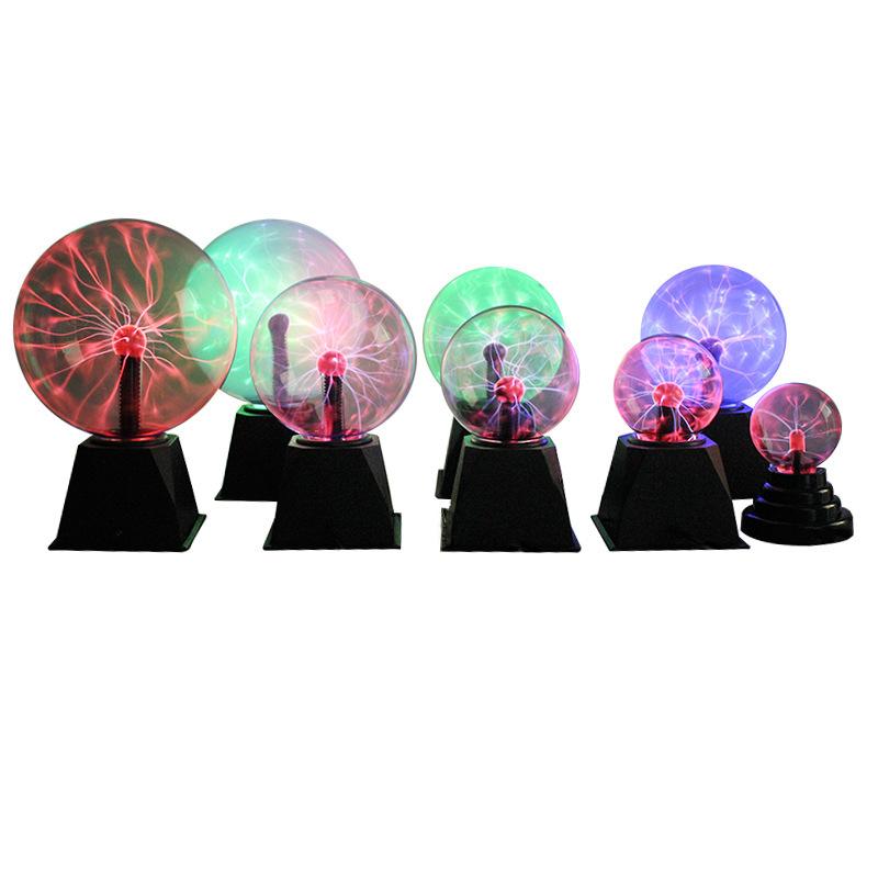 NEW 8 Inch Sound Control Glass Magic Plasma Ball Lamp LED Night Light Atmosphere Touch Plasma Light Christmas Gift Decor Lights