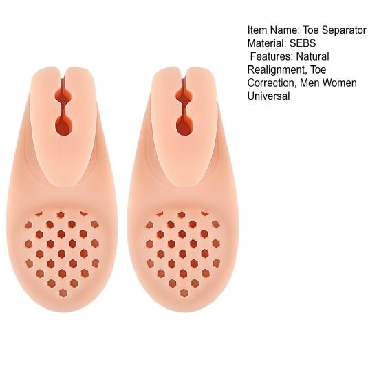 1 Pair Toe Separator Orthopedic Bunion Valgus Hammertoe Corrector Pain Relief Women Men Foot Alignment Overlapping Toe Spacer Straightener