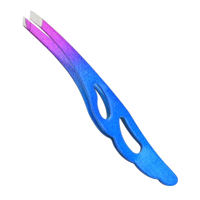 Slanted Tip Feather Clip Eyebrow Tweezer for Plucking & Eyelash Extension